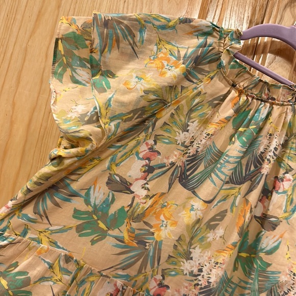 Lavender Brown Floral Tropical Print Dress - Picture 11 of 11